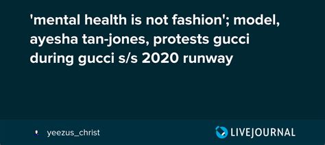 ‘Mental Health Is Not Fashion’: Gucci Sparked  